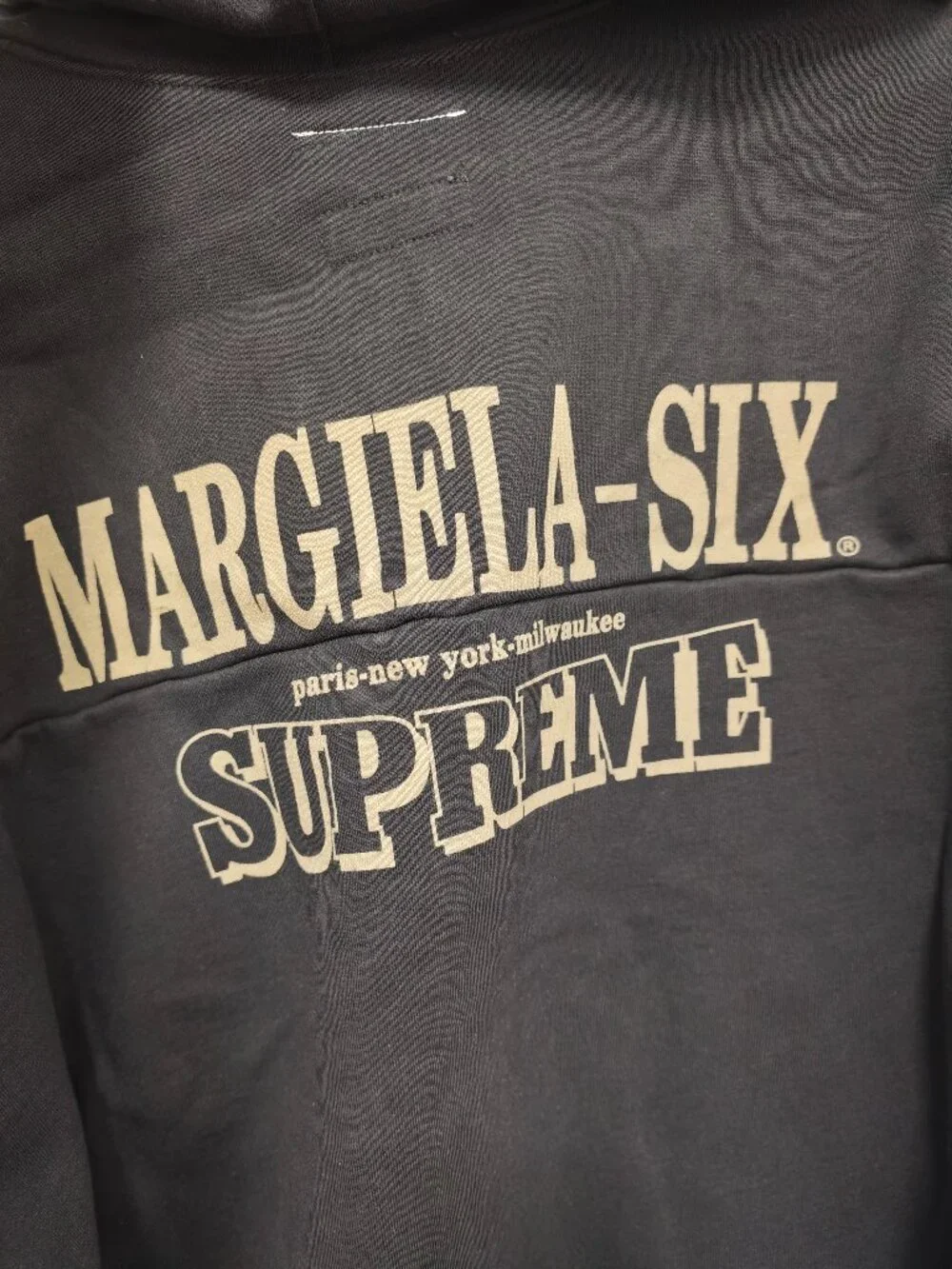Black Graphic Zip-Up Hoodie with Eagle Print by Supreme